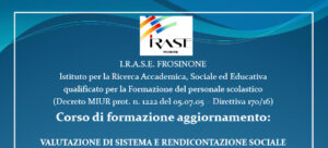 Read more about the article Corso di formazione aggiornamento: VALUTAZIONE DI SISTEMA E RENDICONTAZIONE SOCIALE