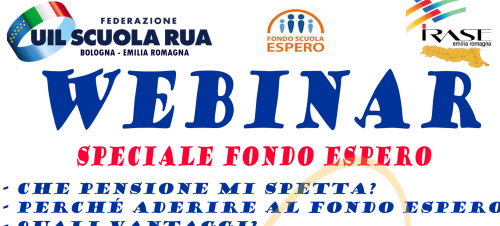 Al momento stai visualizzando Webinar – Speciale Fondo Espero – UIL Scuola RUA Emilia Romagna